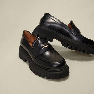 Maje Platform Leather Loafers